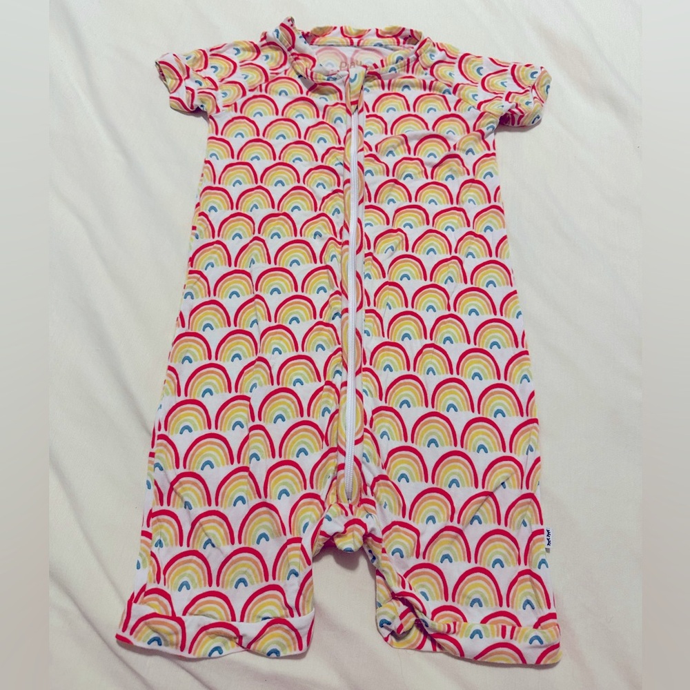 🌈 little sleepies primary rainbow shorty zippy 18-24m 🌈